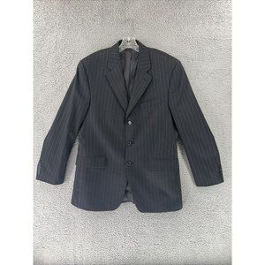 Ralph Ralph Lauren‎ Blazer Mens 40R Black Pinstripe 3 Button Suit Jacket